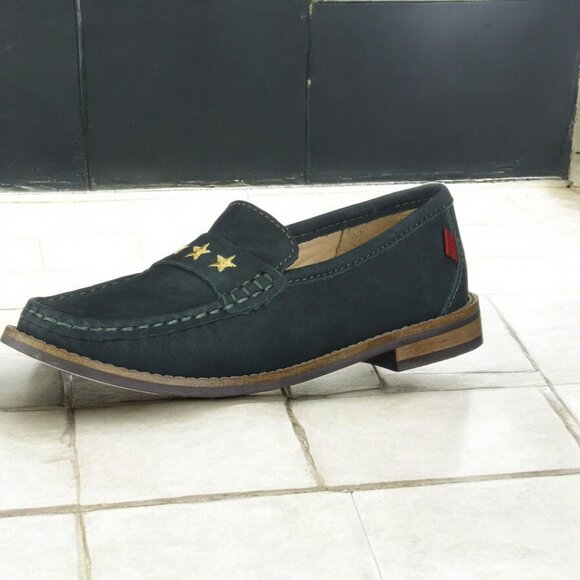 MARC JOSEPH Kid's Embroidered Leather Emerald Madison Loafers - Picture 1 of 5
